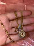 Baguette Mary Intitial Necklace