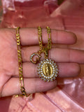 Bling Mary And Initial Necklace