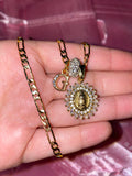 Bling Mary And Initial Necklace