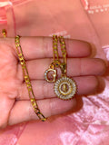 Baguette Mary Intitial Necklace