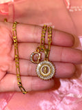 Baguette Mary Intitial Necklace