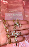 Dazzling Cross And Dainty Initial Necklace