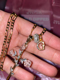 Dazzling Cross And Dainty Initial Necklace