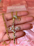 Dazzling Cross And Dainty Initial Necklace