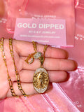 Extra Icy Mary And Initial Necklace