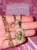 Extra Icy Mary And Initial Necklace