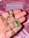 Extra Icy Mary And Initial Necklace