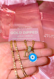 Gold Plated Eye Initial Necklace