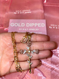 Dazzling Cross And Dainty Initial Necklace