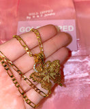 Gold Dipped Butterfly And Initial Necklace