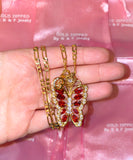 Red Butterfly Kisses With Initial