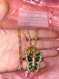 Green Butterfly Kisses With Initial