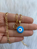 Gold Plated Eye Initial Necklace