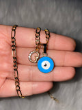 Gold Plated Eye Initial Necklace