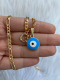 Gold Plated Eye Initial Necklace