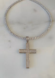 Iced Out Cross In White With Optional Bracelet