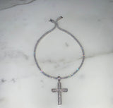 Iced Out Cross In White With Optional Bracelet
