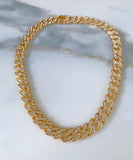 Iced Out Cuban Chain In Yellow Or White Gold Plating