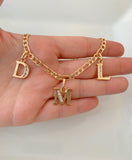 Gold Plated Diamond Inspired 2 To 8 Initial Necklace