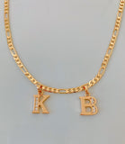 Gold Plated Diamond Inspired 2 To 8 Initial Necklace