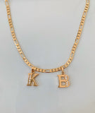 Gold Plated Diamond Inspired 2 To 8 Initial Necklace