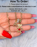 Icy Birthstone And Initial Kids (1 To 6 Kids)