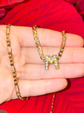 Bling Slider Initial Necklace (Gold)