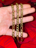 Unisex Diamond Cut Thick Figaro Bracelet Or Necklace