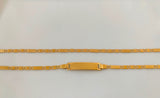 Gold Plated Youth ID Bracelet And/Or Necklace