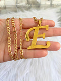 Large Gold Plated Initial Necklace