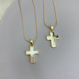 Mother Of Pearl Cross (Snake Chain)