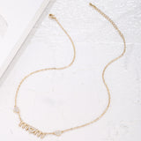 Pavé Mom Necklace (Gold)