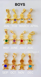 Kids Birthstone And Initial Bracelet