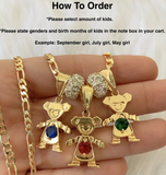 Multiple Bling Birthstone Kids Bracelet (1-6 Kids)