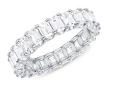 Emerald Cut Eternity Band In Gold Or Silver