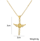 Angel Wing & Mary Cross (Rolo Chain)