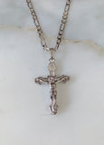 White Gold Plated Crucifix Necklace