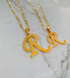 Large Gold Plated Initial Necklace