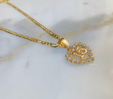 Gold Plated Sweet 15 Heart Necklace