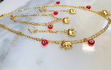 On Sale! Yellow Gold Dipped Evil Eye And Elephant Jewelry Set Or Sold Separately