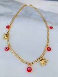 On Sale! Yellow Gold Dipped Evil Eye And Elephant Jewelry Set Or Sold Separately