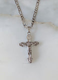 White Gold Plated Crucifix Necklace