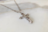 White Gold Plated Crucifix Necklace