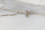 White Gold Plated Crucifix Necklace