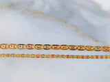 Tricolor Gold Dipped Chain Bracelets With Optional Necklace