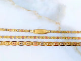 Tricolor Gold Dipped Chain Bracelets With Optional Necklace