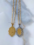 Gold Plated Virgin Mary Or Saint Ben Necklaces