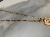 Gold Plated Square Virgin Mary Necklace