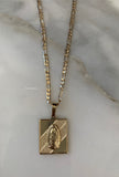 Gold Plated Square Virgin Mary Necklace