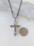 White Gold Plated Crucifix Necklace